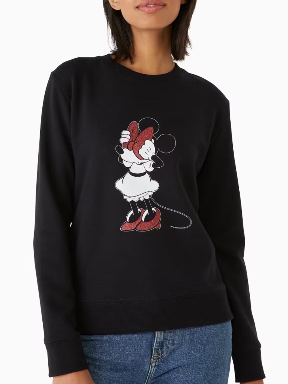 Disney x Kate Spade Minnie Mouse Black Cotton Sweatshirt Sz M